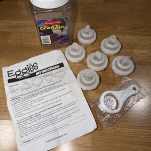 (6) EGGIES Hard Boil Eggs Without the Shell Containers + Holder As Seen On Tv